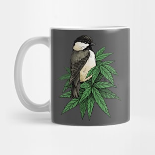 Chickadee in Shrubs Mug